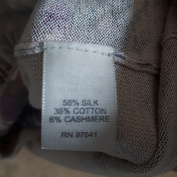 JJill Cardigan Sz XS Silk Blend Floral Print - Picture 7 of 7